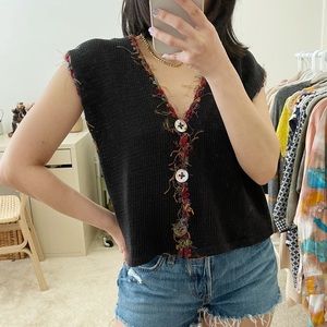 Artsy Knit Vest Sleeveless Top